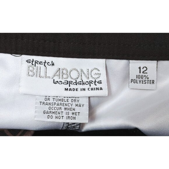 Billabong Womens Size 12 Board Shorts Geometric Patterned Shorts Black Pockets - Picture 3 of 3